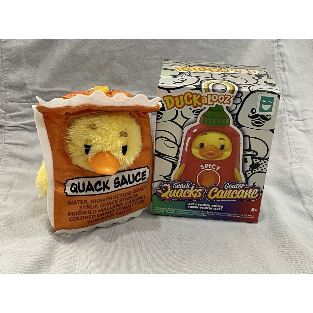 NEW Happy Haul Duckalooz Snack Quacks Plush Duck Bag Clip Hanger - Duck Sauce